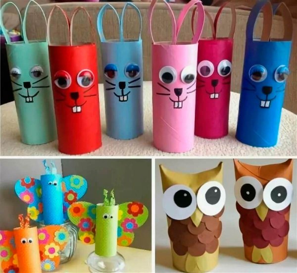 Поделки из туалетных втулок