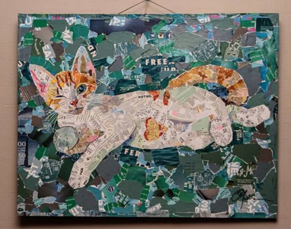 Аппликация из журнальных листов