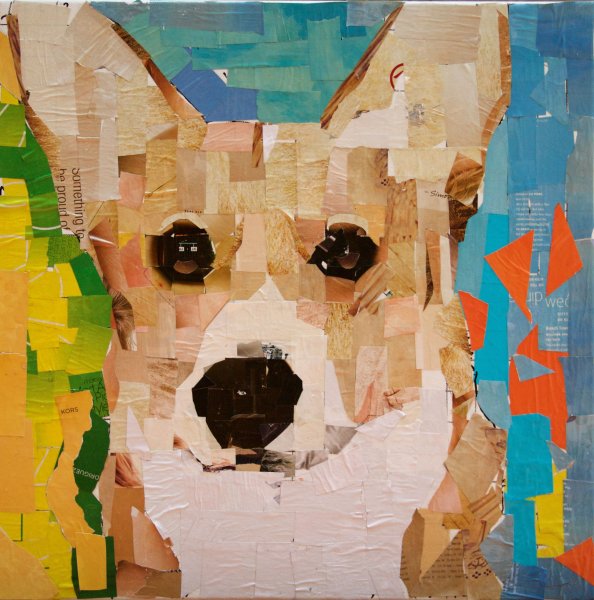 Аппликация из журнальных вырезок