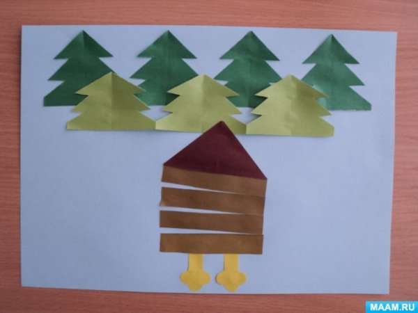 Аппликация избушка в подготовительной группе