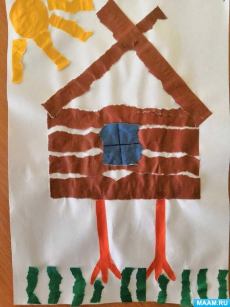 Аппликация избушка