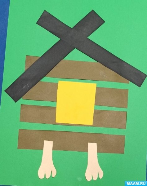 Аппликация изба в подготовительной группе