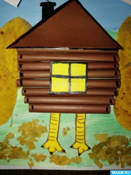 Избушка на курьих ножках поделка из бумаги