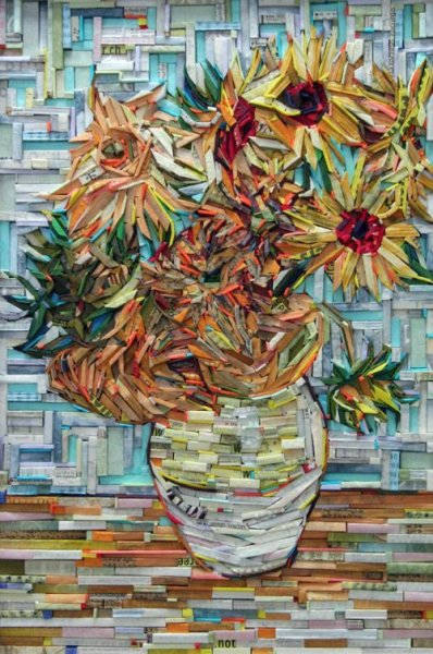 Цветы в технике коллаж