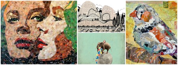 Аппликация из кусочков бумаги