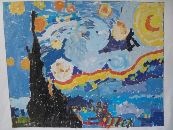 Пейзаж из рваной бумаги