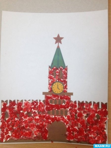 Аппликация Кремль Колдина подготовительная группа