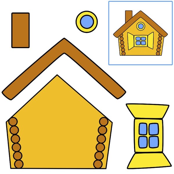 Заготовка для аппликации домик