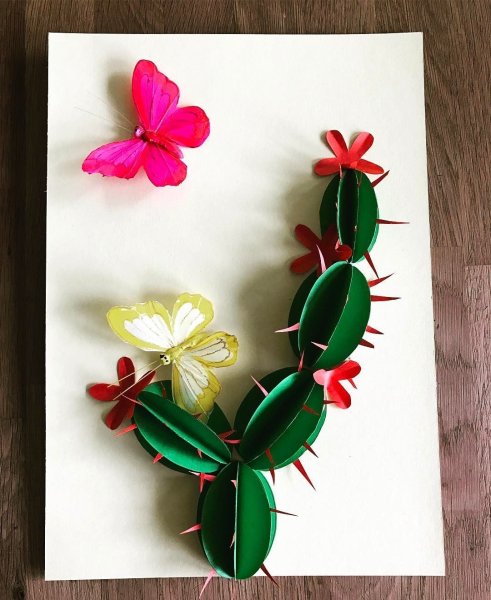 Кактус поделка из бумаги