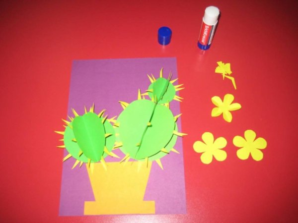Кактус поделка из бумаги