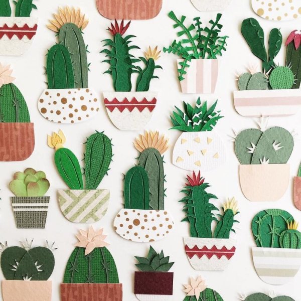 Кактус из бумаги