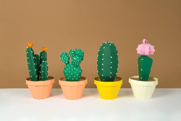 Поделка Кактус в горшке