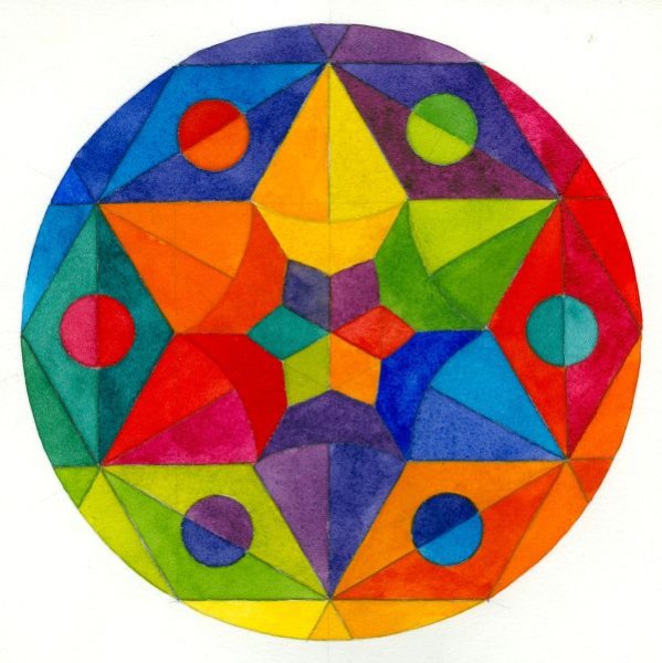 Орнамент в круге из геометрических фигур