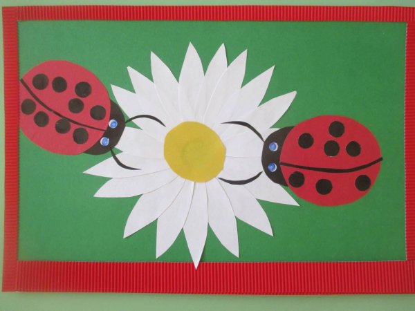 Аппликация цветы из цветной бумаги