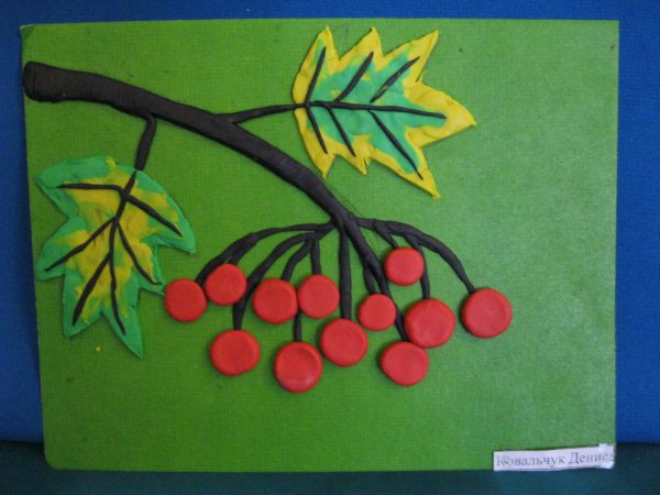 Лепка ветка рябины