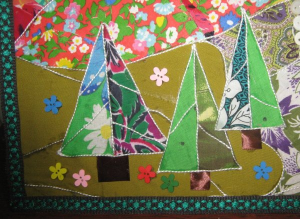 Аппликация из лоскутков ткани для детей