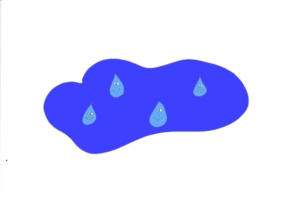 Тучка с капельками для детей