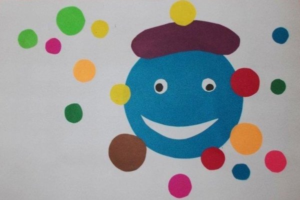 Аппликация из кружочков цветной бумаги