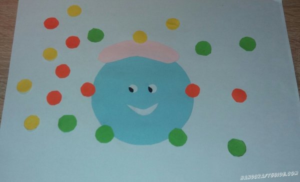 Капитошка аппликация из цветной бумаги