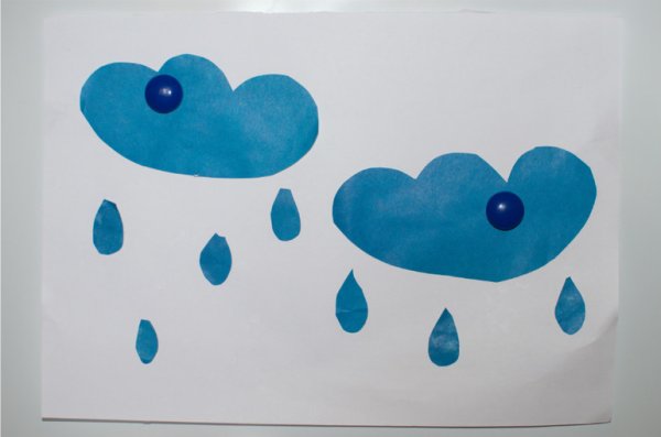 Тучка рисование в младшей группе