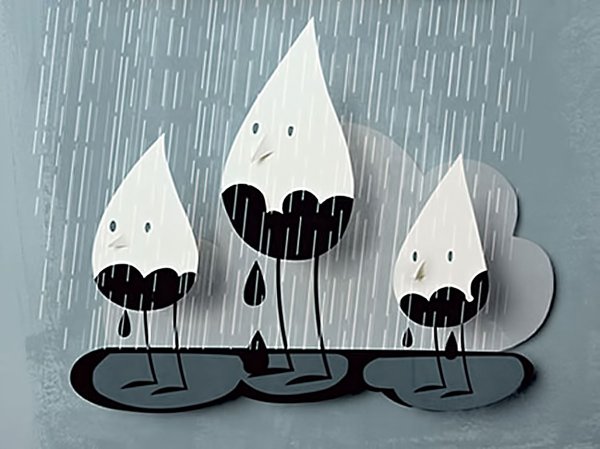 Объемная аппликация дождь