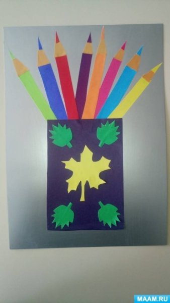 Аппликация цветные карандаши