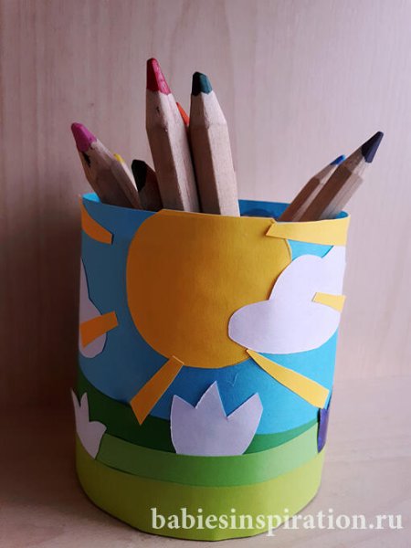 Карандашница из железной банки