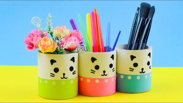 Органайзер для карандашей из втулок