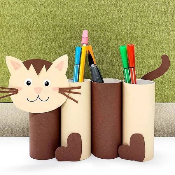 Карандашница из картона