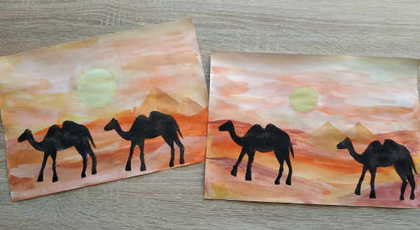 Рисование Караван верблюдов подготовительная группа