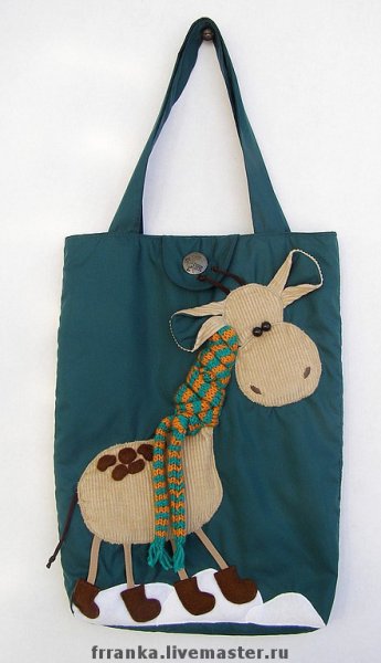 Аппликация на сумку из ткани