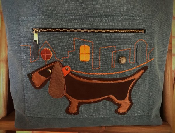 Вышивка аппликацией на сумке