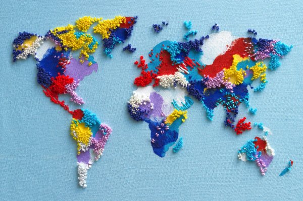 Карта мира из ткани