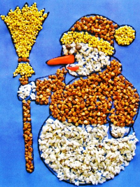 Аппликация крупами