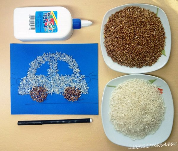 Поделки из крупы для детей