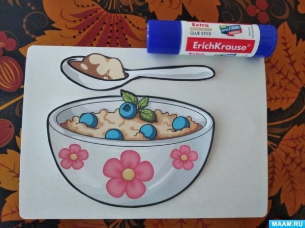 Аппликация тарелка каши