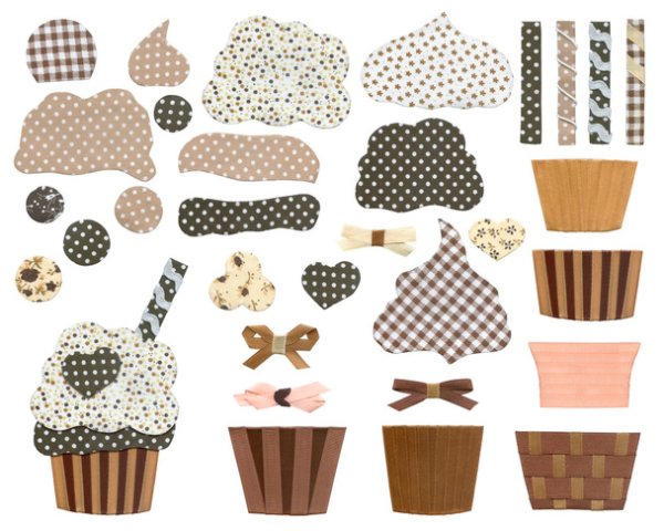 Аппликация пирожное из бумаги