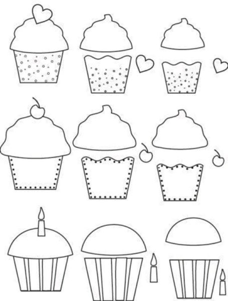 Пирожное трафарет для вырезания