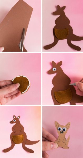 Кенгуру аппликация для детей