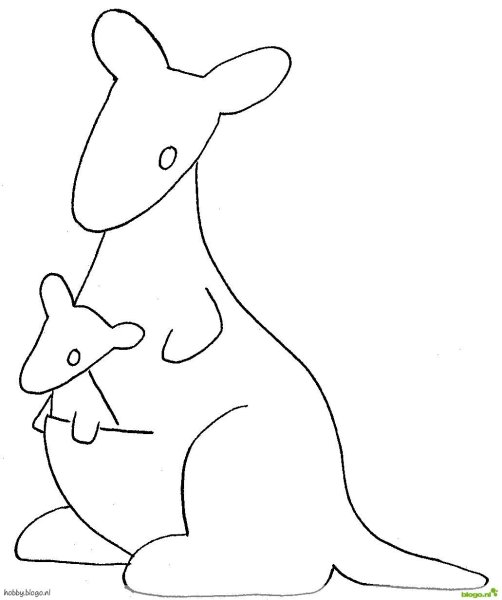 Трафарет кенгуру для вырезания