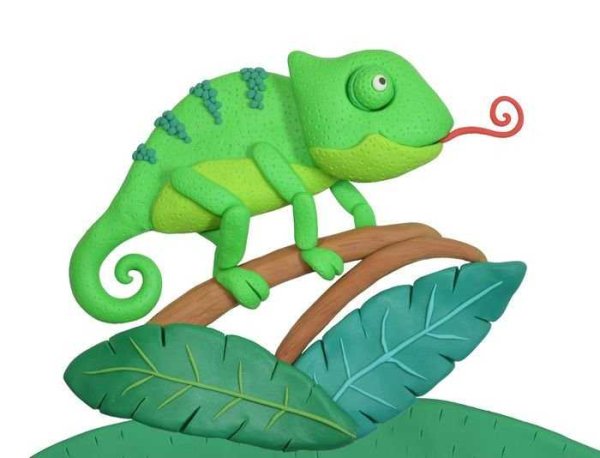 Хамелеон лепка