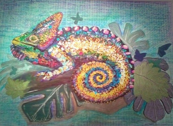 Хамелеон поделка