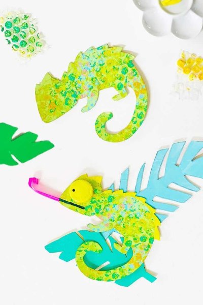 Поделка хамелеон из бумаги