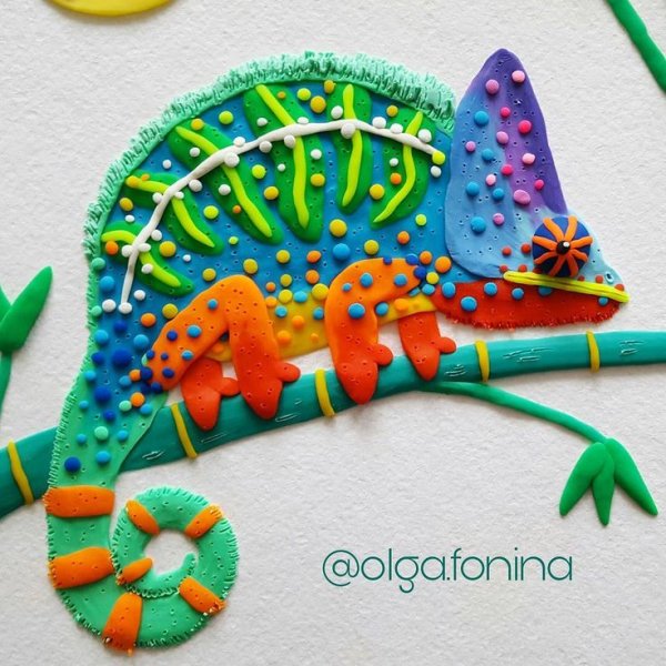 Хамелеон лепка