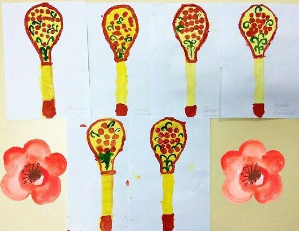 Рисование Хохлома в старшей группе