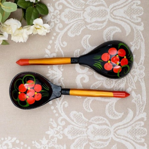 Ложки чернушки деревянные полубаская