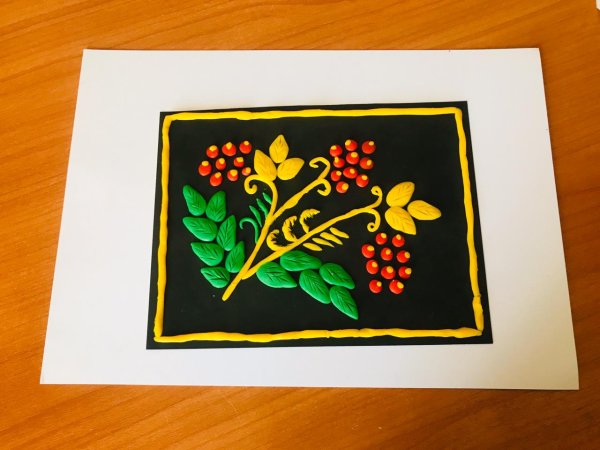 Пластилинография Золотая Хохлома