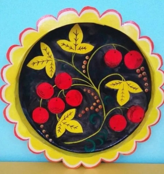 Осень Золотая Хохлома поделка из пластилина мастер класс