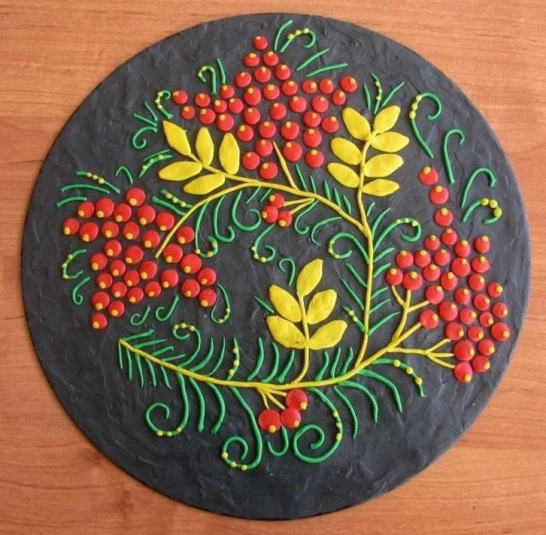 Пластилинография для детей Хохлома