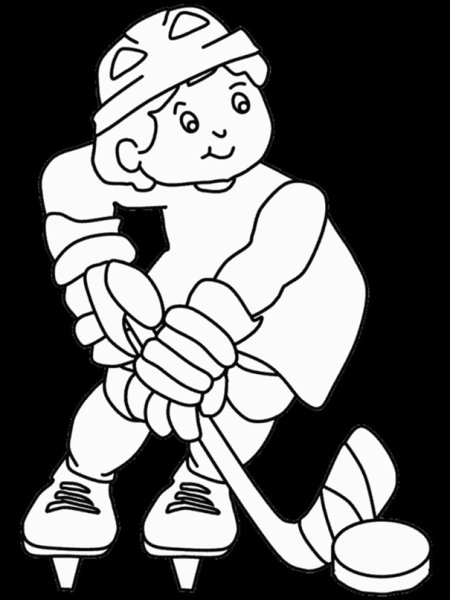 Хоккеист трафарет для детей